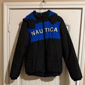 Kids XL (18/20) Nautica Black and Blue Puffer Jacket